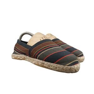Espadrille Flats Womens 39 Slip On Boho Stripe Fabric Artisanat Francais Loafer